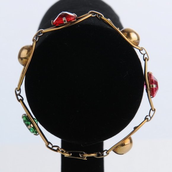 Vintage 12K Gold Filled Bracelet & Rhinestones - Picture 4 of 8